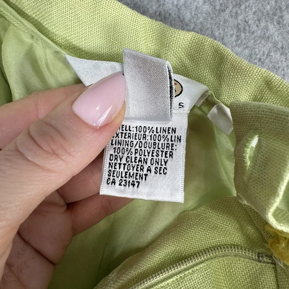 Talbots Petites Irish Linen Trousers Size 2P Light‎ Green Lined Straight Leg VTG
